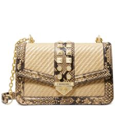 Soho Large Frameout Straw Chain Shoulder Bag