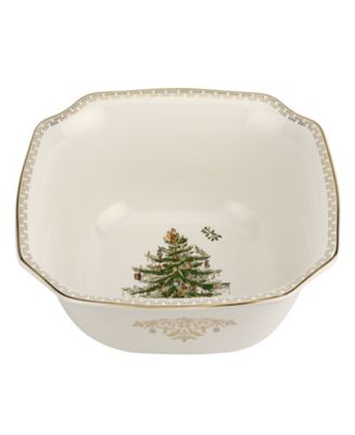 Christmas Tree Gold Square Bowl - Macy's