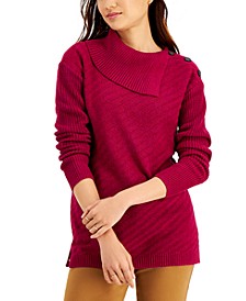 Women's Ribbed Button Tunic Sweater Created for Macy's
