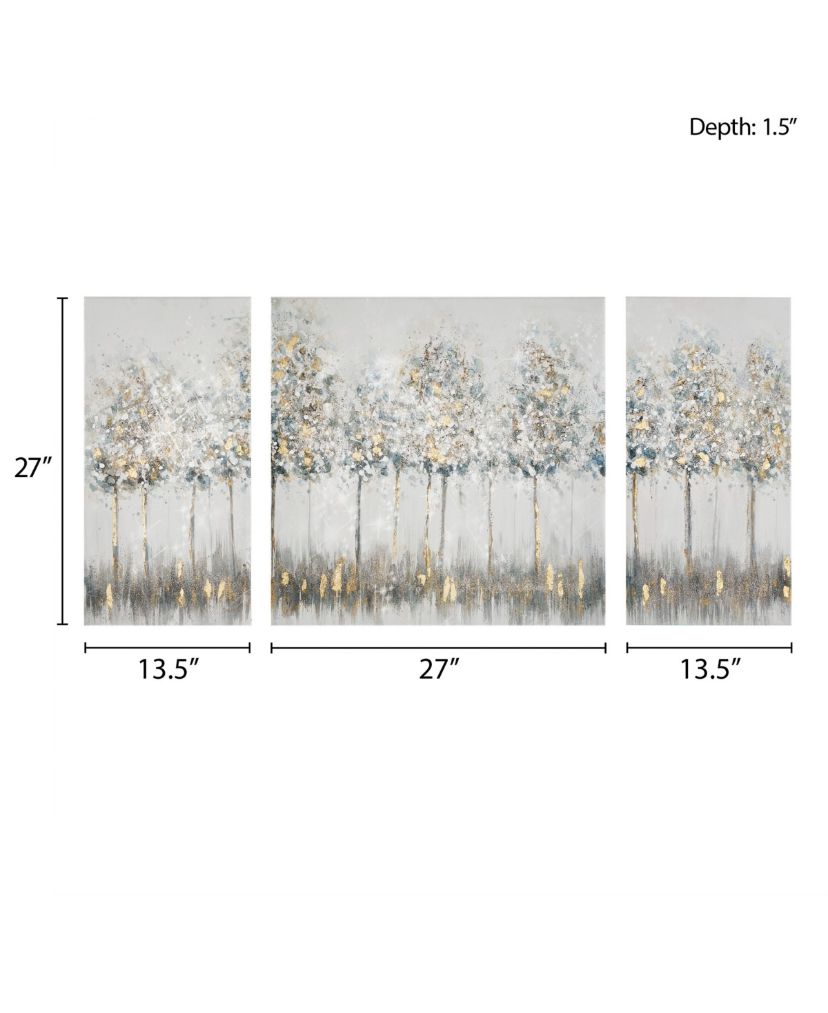 Madison Park Midst Forest Printed Canvas Art, 3 Piece Set - Multi