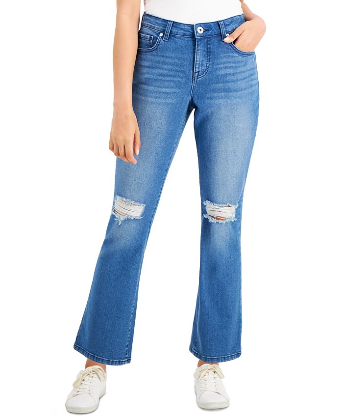 Style & Co Petite Curvy Ripped Bootcut Jeans, Created for Macy's ...