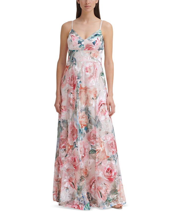 Eliza J Floral-Print Ball Gown - Macy's