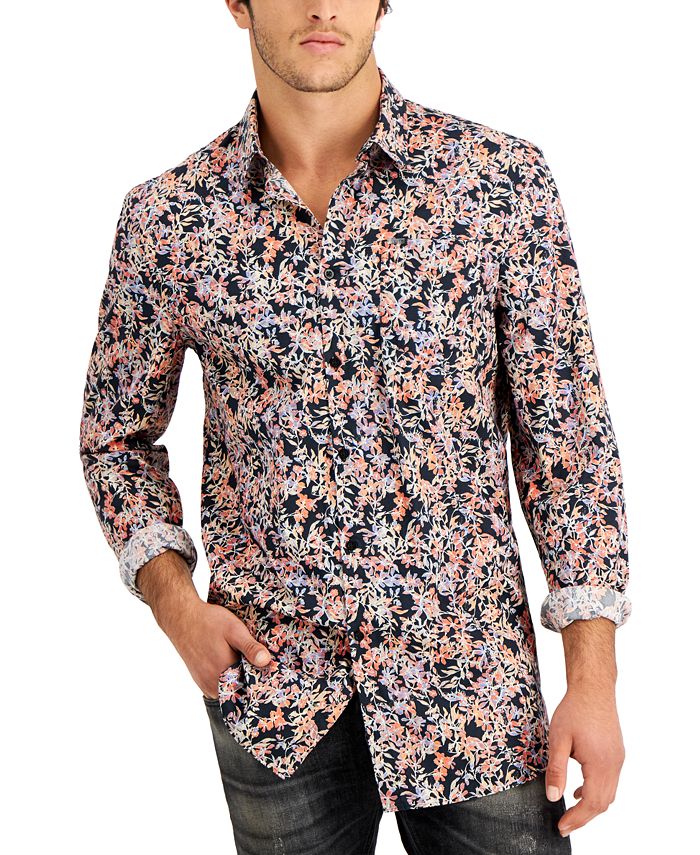 GUESS Men's Eco Collins FloralPrint Shirt & Reviews Casual Button