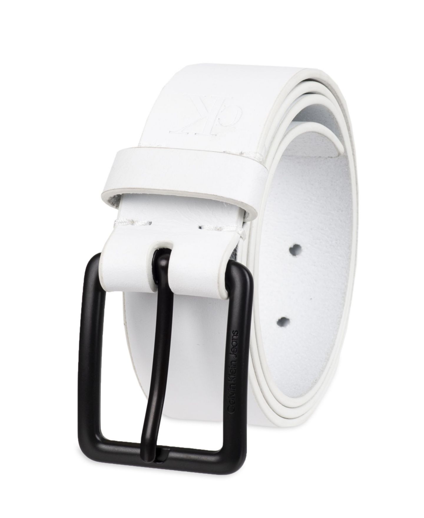 Мужской ремень Calvin Klein Genuine Leather Casual Bridle Belt, цвет: Белый — фото 2