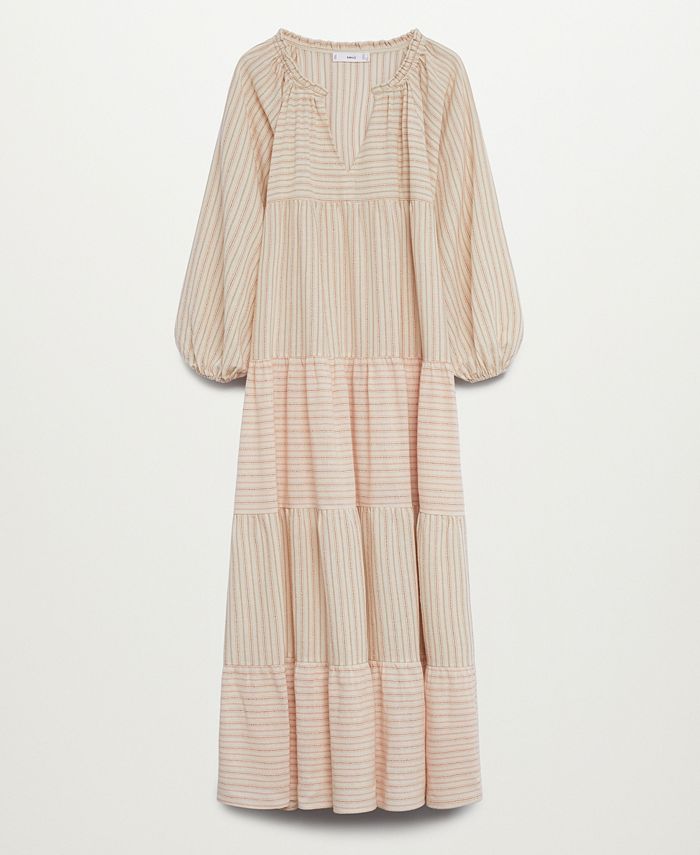 MANGO Striped Cotton Dress - Macy's