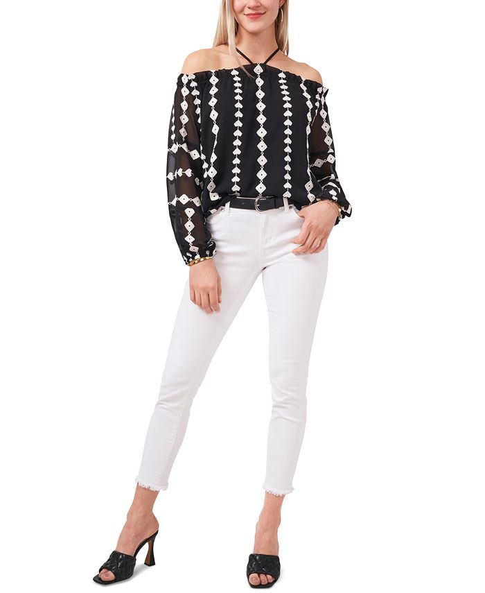 Vince Camuto Embroidered Off-The-Shoulder Top - Macy's