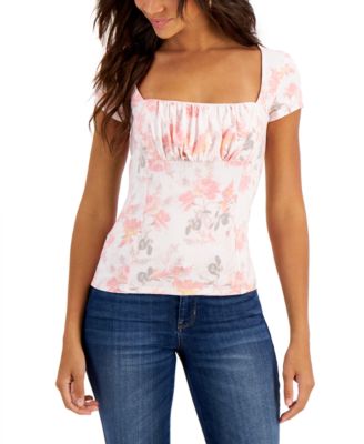 GUESS - Carly Printed Square-Neck Top