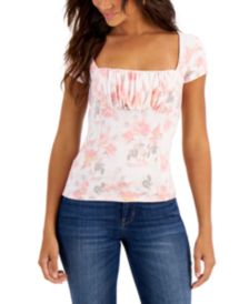 Carly Printed Square-Neck Top