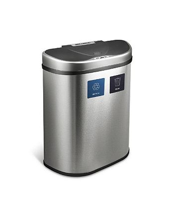 Nine Stars 21 Gallon Trash Can, Touchless Dual-Function Kitchen Trash Can,  Stainless Steel 