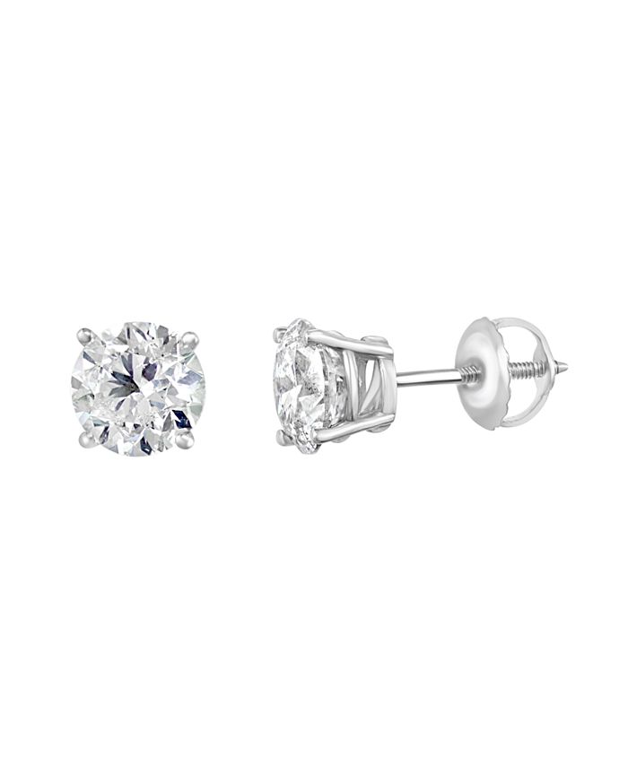 EFFY Collection Effy Diamond (2 ct. t.w.) Stud Earrings in 14k White ...