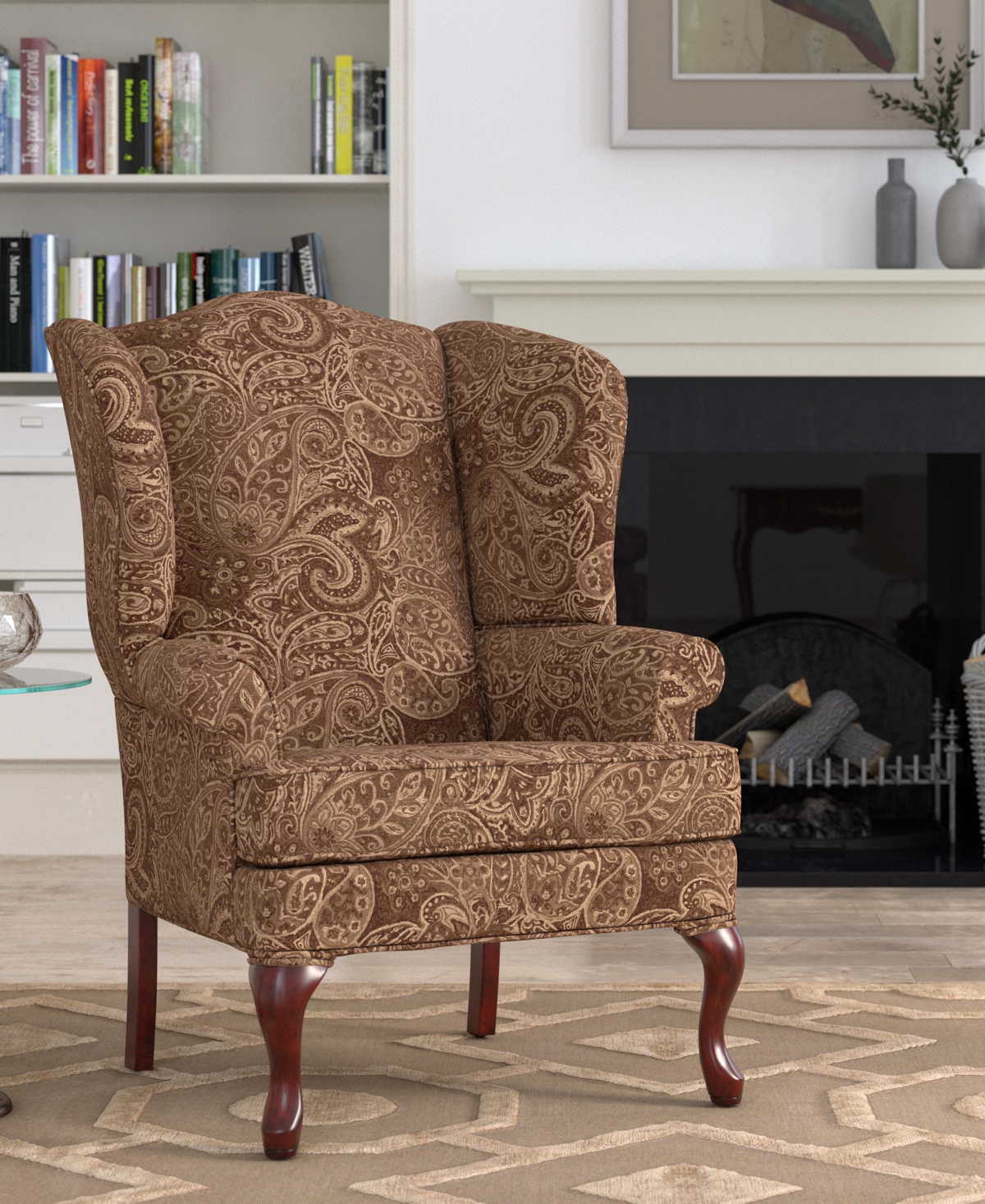 Comfort Pointe Paisley Wing Back Chair In Multi