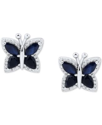 sapphire butterfly earrings