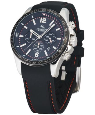 Strumento Marino Men's Chronograph Lincoln Black Silicone Strap Watch 45mm