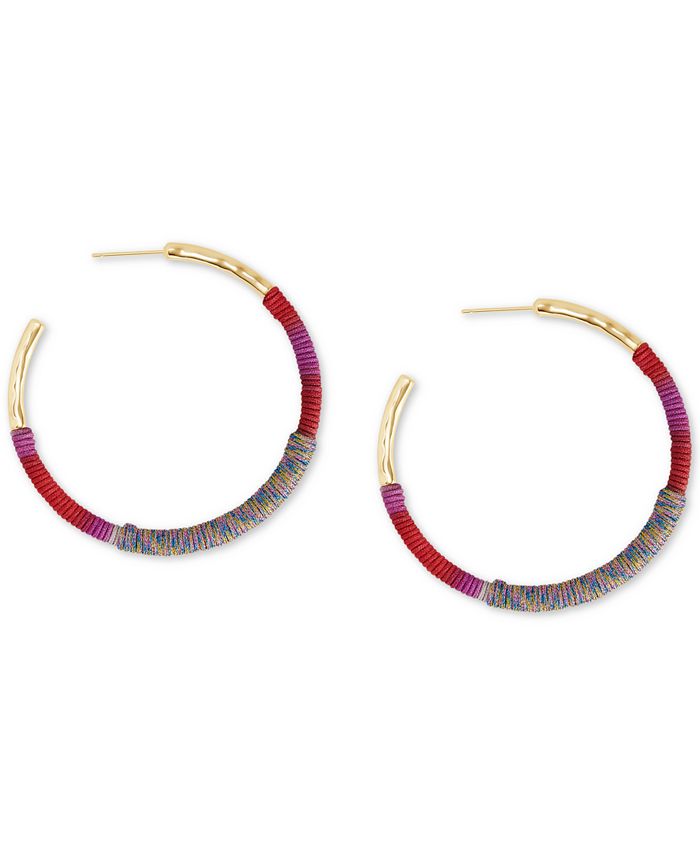Kendra Scott Medium Multicolor Paracord-Wrapped Open Hoop Earrings, 2 ...
