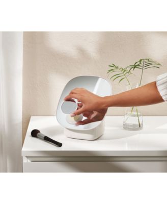 Viva Pedestal Mirror with Cosmetic Organizer