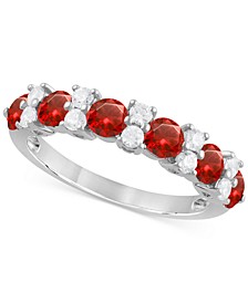 Ruby (1-1/2 ct. t.w.) & Diamond (1/3 ct. t.w.) Stacking Band in 14k White Gold (Also in Emerald & Sapphire)