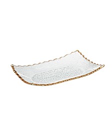 Crystal Tray 10" X6" with Gold Band