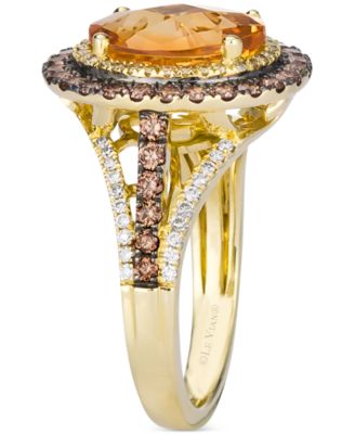 Deep Sea Blue Topaz (4 ct. t.w.) & Diamond (7/8 ct.t.w.) Statement Ring in 14k Rose Gold (Also in Opal, Citrine, Amethyst, Garnet & Mint Julep Quartz)