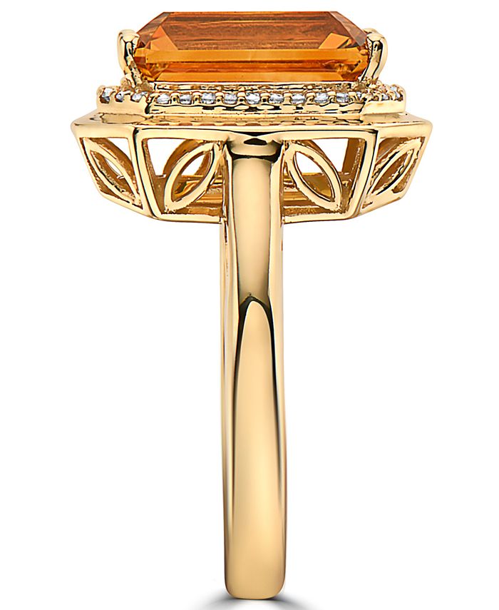 EFFY Collection - Citrine (5-3/4 ct. t.w.) & Diamond (1/6 ct. t.w.) Statement Ring in 14k Gold