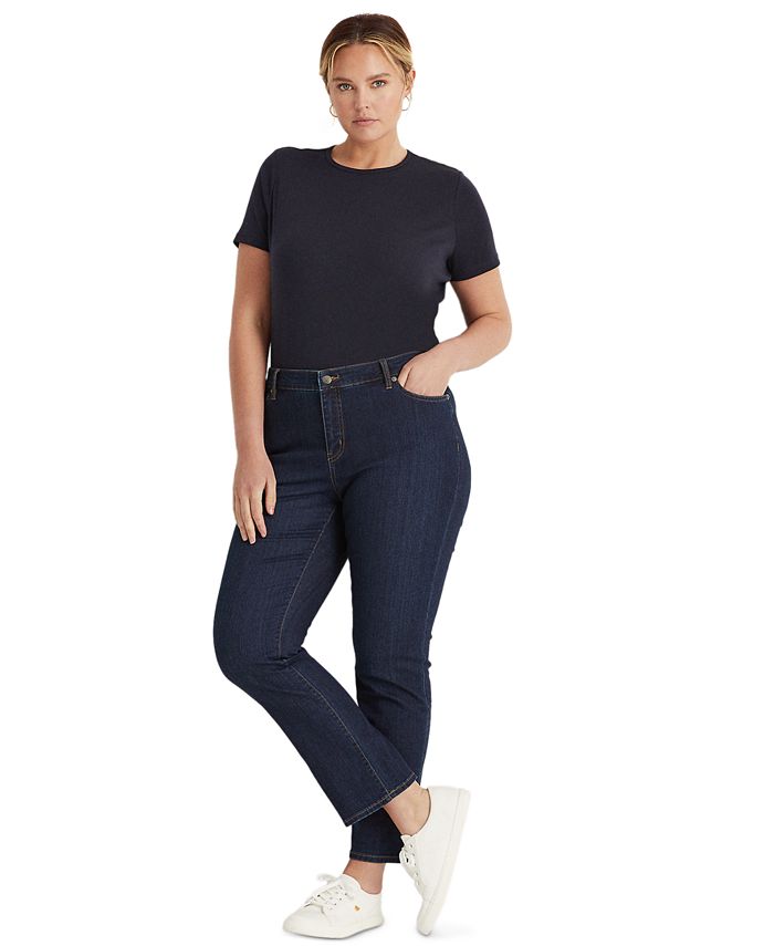 Lauren Ralph Lauren Plus Size Stretch Cotton T-Shirt - Macy's
