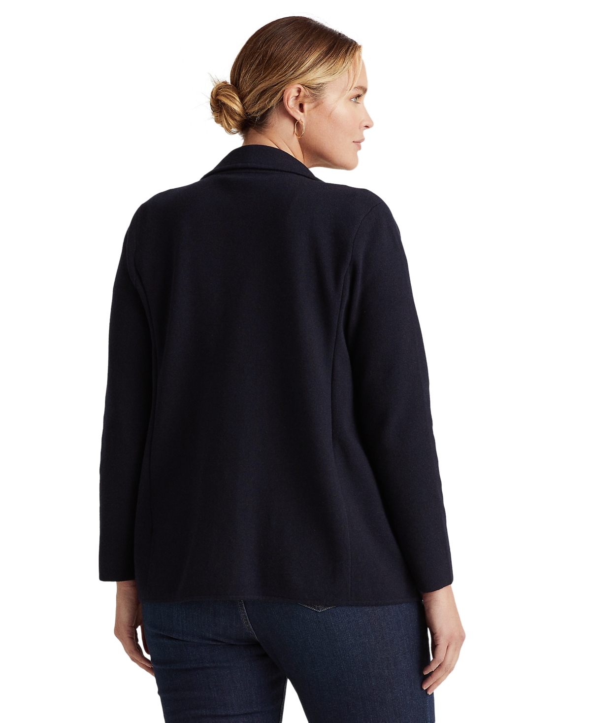 Lauren Ralph Lauren Women's Plus Size Combed Cotton Single-Breasted Blazer