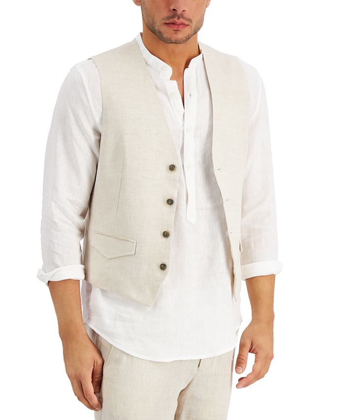 Tasso Elba Men's Linen Vest, Created for Macy's & Reviews - Coats ...