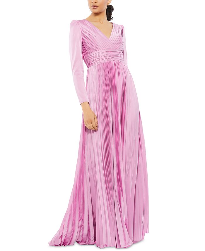 mac duggal pleated dress