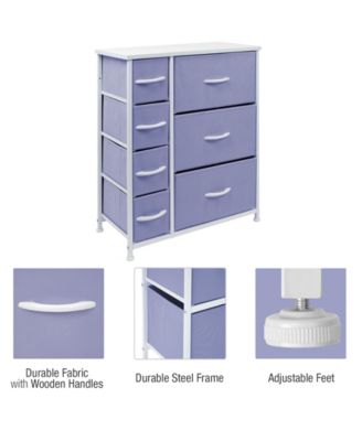 Dresser with 7 Drawers - Storage Organizer with Steel Frame, Wood Top, Handles, Fabric Bins