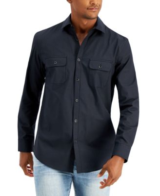 Alfani Men's Regular-Fit Solid Shirt, Created for Macy's - Macy's