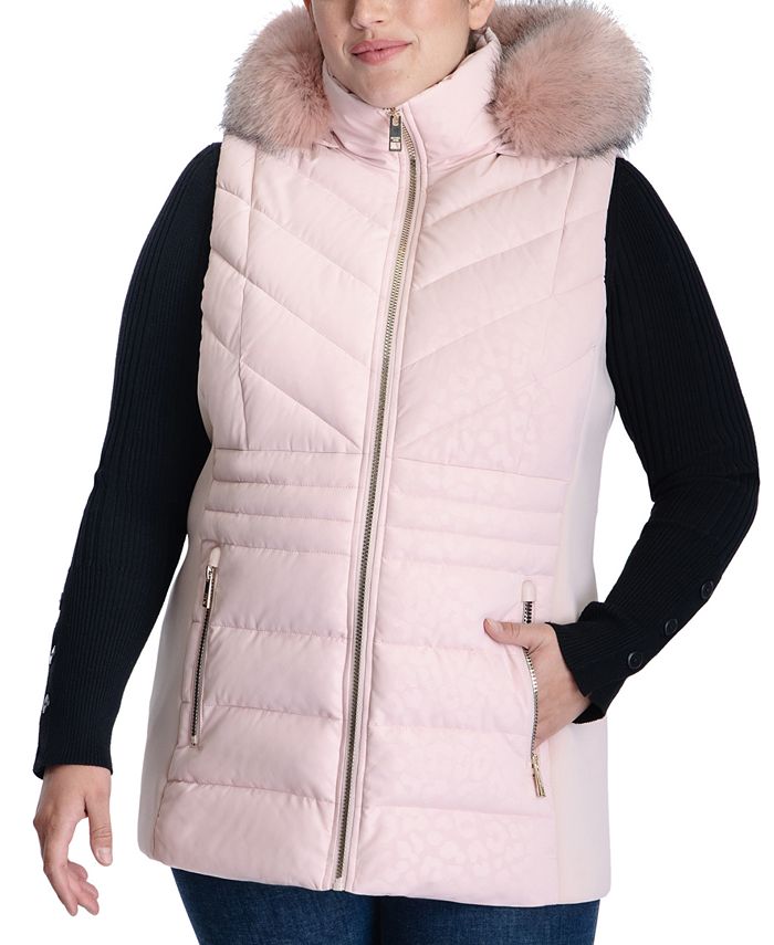 Michael Kors Plus Size Cheetah Print Faux-Fur-Trim Hooded Vest & Reviews -  Coats & Jackets - Plus Sizes - Macy's