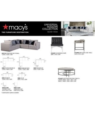 Universal CLOSEOUT! Modern 3-Pc. Fabric Modular Sofa