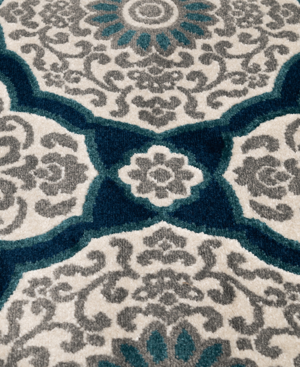 Closeout! Portland Textiles Loggia Carroll Runner Outdoor Area Rug -Cream