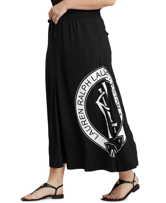 Lauren Ralph Lauren PlusSize Logo Ripstop Midi Skirt Macy's