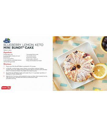 Dash Mini Bundt Cake Maker Mint Green NonStick Plates Recipes Book