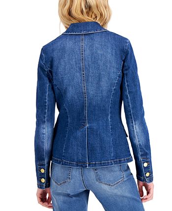 INC International Concepts Denim Double-Breasted Blazer, Created for ...