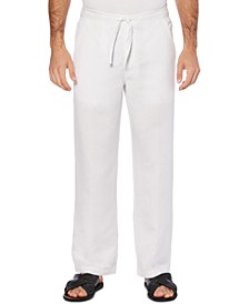 Solid Linen-Blend Drawstring Pants 32 Inseam
