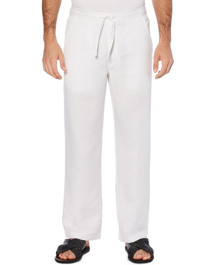 Cubavera Solid Linen-Blend Drawstring Pants 32 Inseam - Macy's