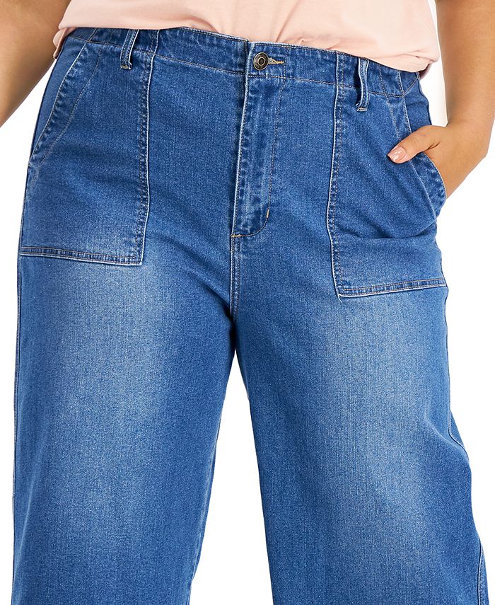 Gogo Jeans Trendy Plus Size WideLeg Jeans Macy's