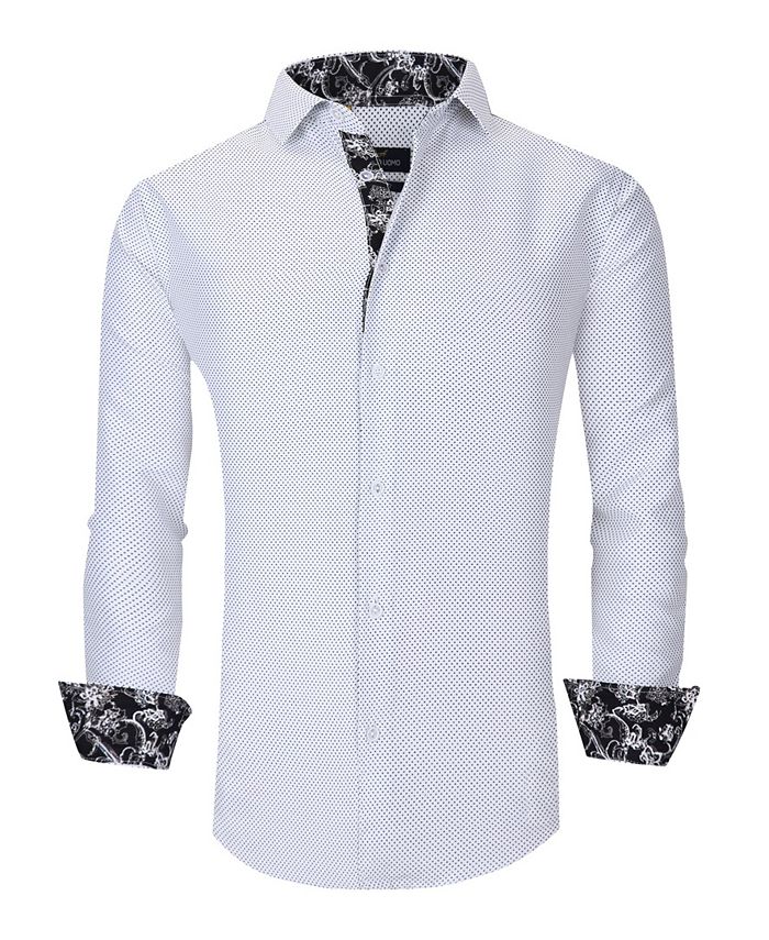 Azaro Uomo Men's Slim Fit Business Nautical Button Down Dress Shirt ...