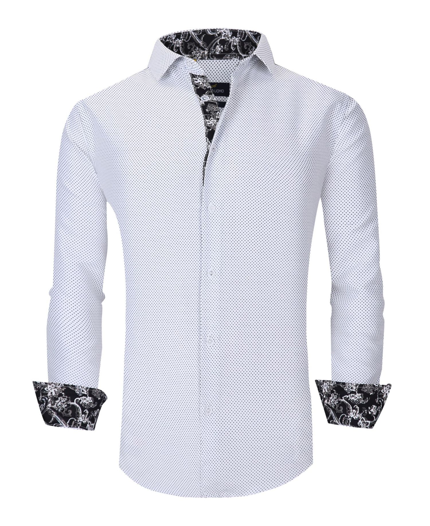 Men's Slim Fit Business Nautical Button Down Dress Shirt