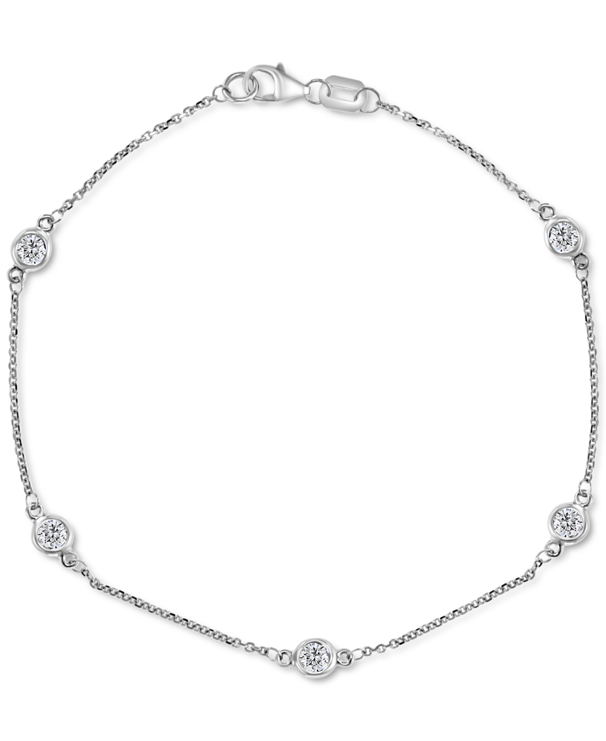 Effy Diamond Bezel Link Bracelet (1/2 ct. t.w.) in 14k White Gold - White Gold