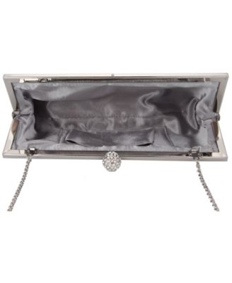 Women's Pleated Metallic Frame Clutch