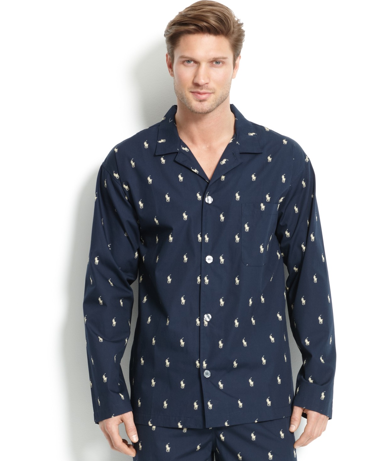 Мужские Polo Ralph Lauren Men's All Over Polo Player Pajama Shirt — фото 1