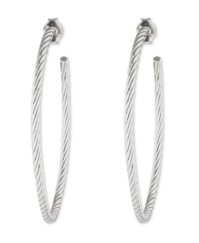 Lauren Ralph Lauren Women's Chain Rope Hoop Earrings - Macy's