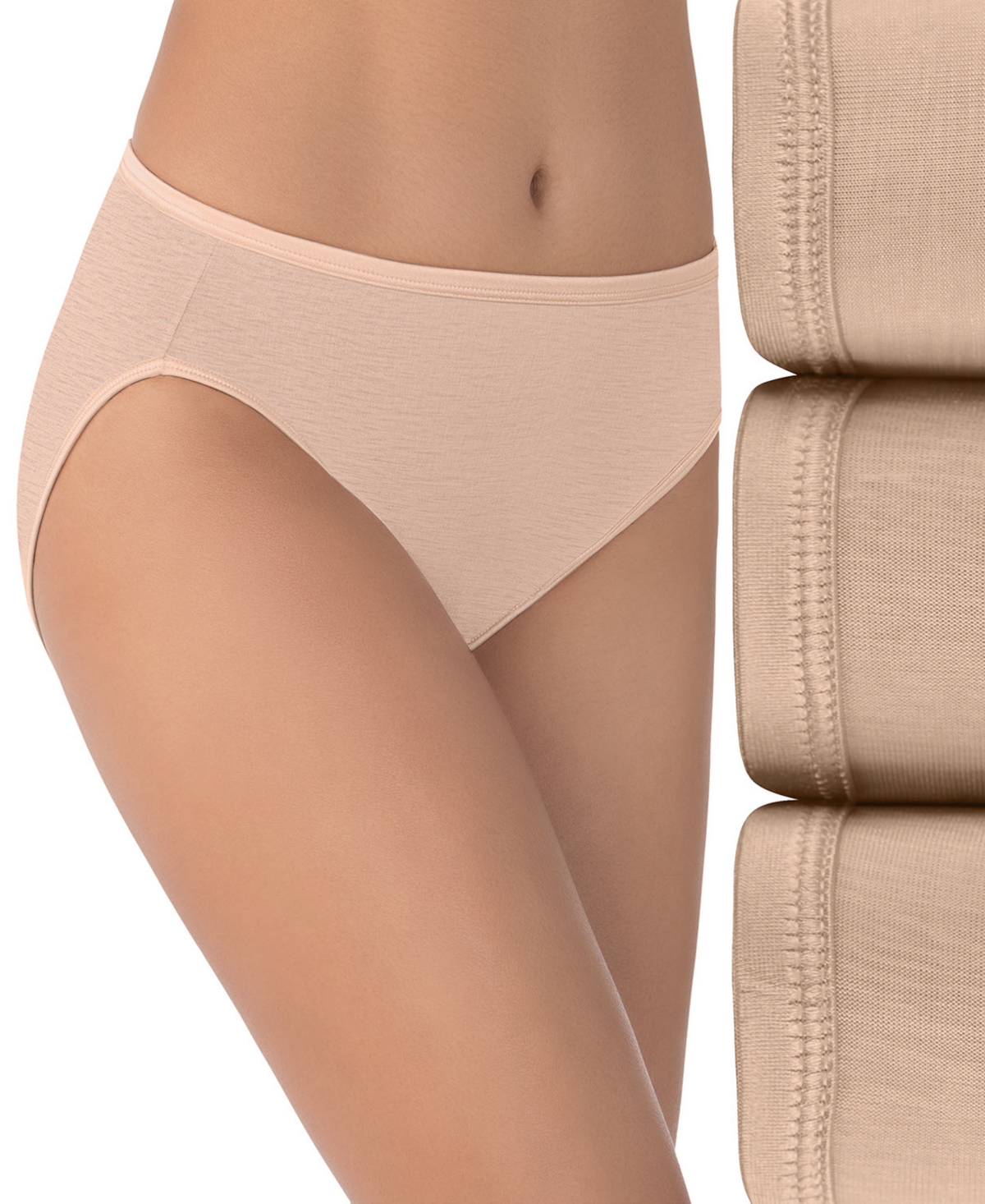Women's 3-Pk. Vanity Fair Illumination Hi-Cut Brief Underwear 13307 - Rbg Multi (Nude 4)