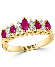 EFFY® Ruby (5/8 ct. t.w.) & Diamond (1/5 ct. t.w.) Ring in 14k Gold