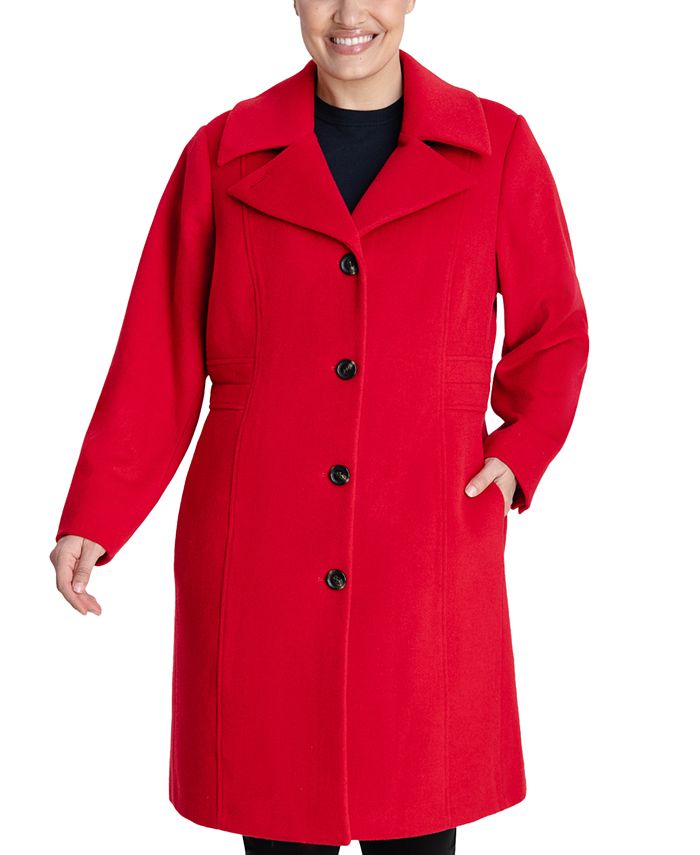 Anne Klein Women S Plus Size Single, Macys Anne Klein Pea Coat