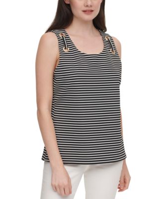 Calvin Klein - Striped Grommet Tank Top
