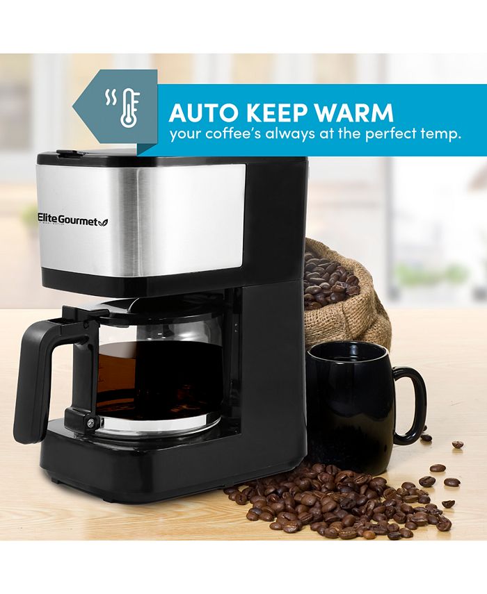 Elite Gourmet 5 Cup Automatic Brew & Drip Coffee Maker with Pause & Serve, Reusable  Filter - Macy's