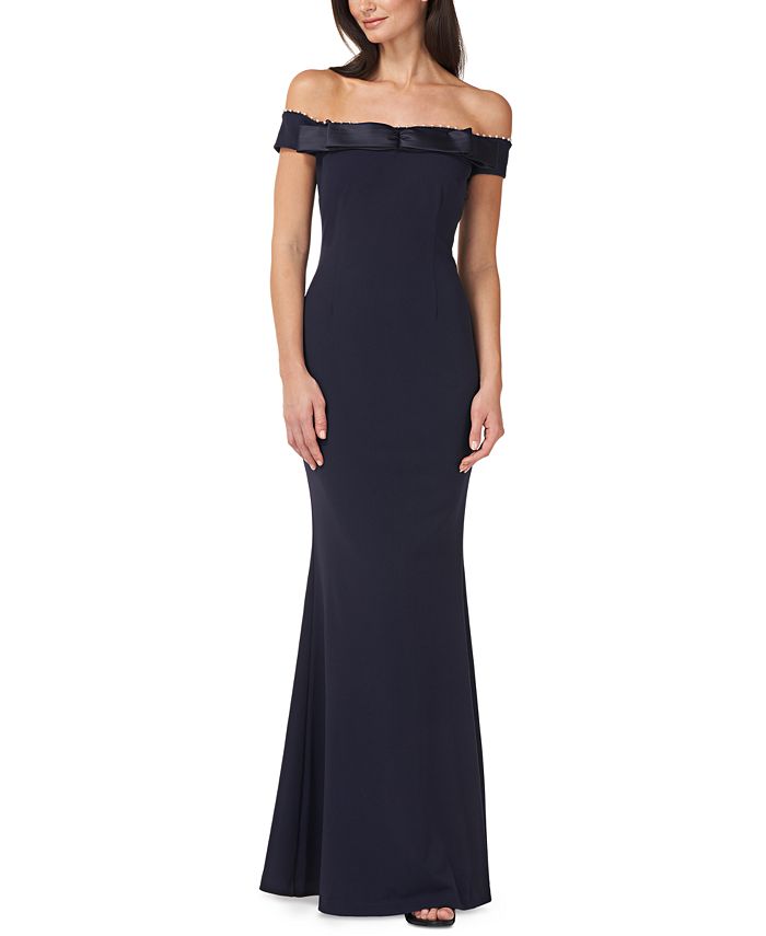 JS Collections Bow-Trim Off-The-Shoulder Mermaid Gown - Macy's